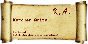 Karcher Anita névjegykártya