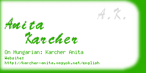 anita karcher business card